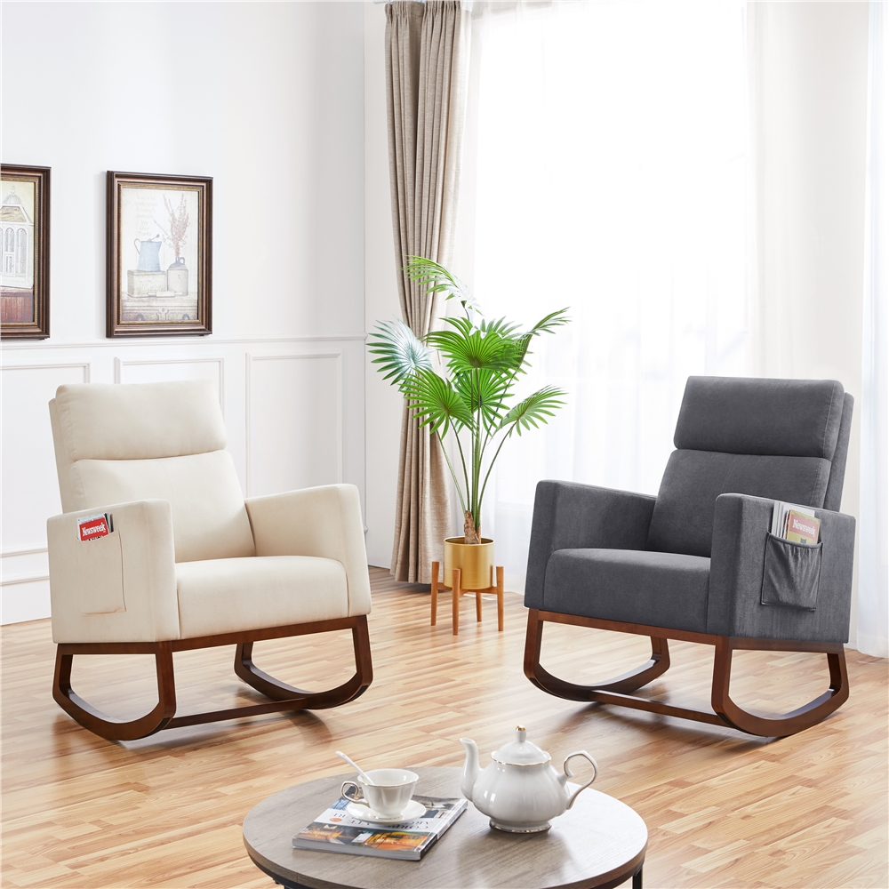 Amazon.com: Yaheetech Rocking Chair, Upholstered Glider Chair with