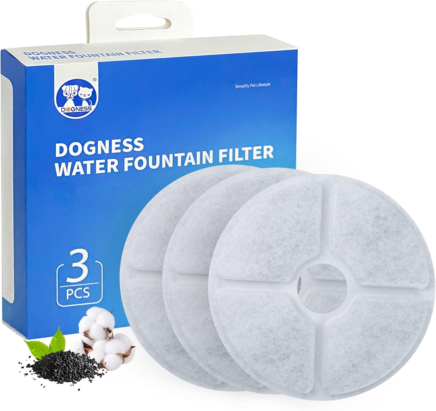 DOGNESS Cat Fountain Filters, Replacement Filters, Activated Carbon