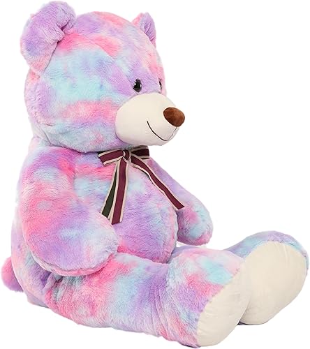 Miniatura 35 de Tezituor Oso de peluche gigante de 52 pulgadas, peluche grande de animales de peluche, color verde arcoíris, regalos suaves para San Valentín, Arco