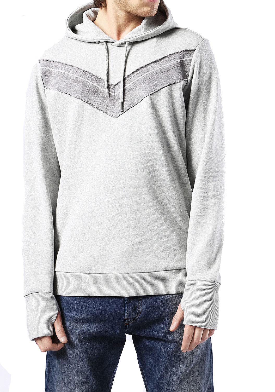 Diesel S-Corgan Felpa Men's Hoodie Sweatshirt (S, Grey)