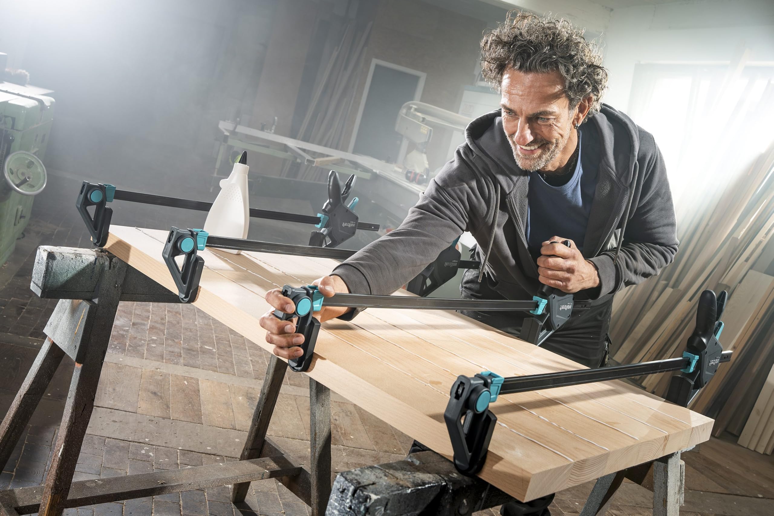 wolfcraft 2 zaciski jednoręczne PRO MAX I 8662060 I siła mocowania 250 kg dla najwyższych wymagań zawodowych I wysoka siła trzymania I rozpiętość 450 mm I Made in Europe