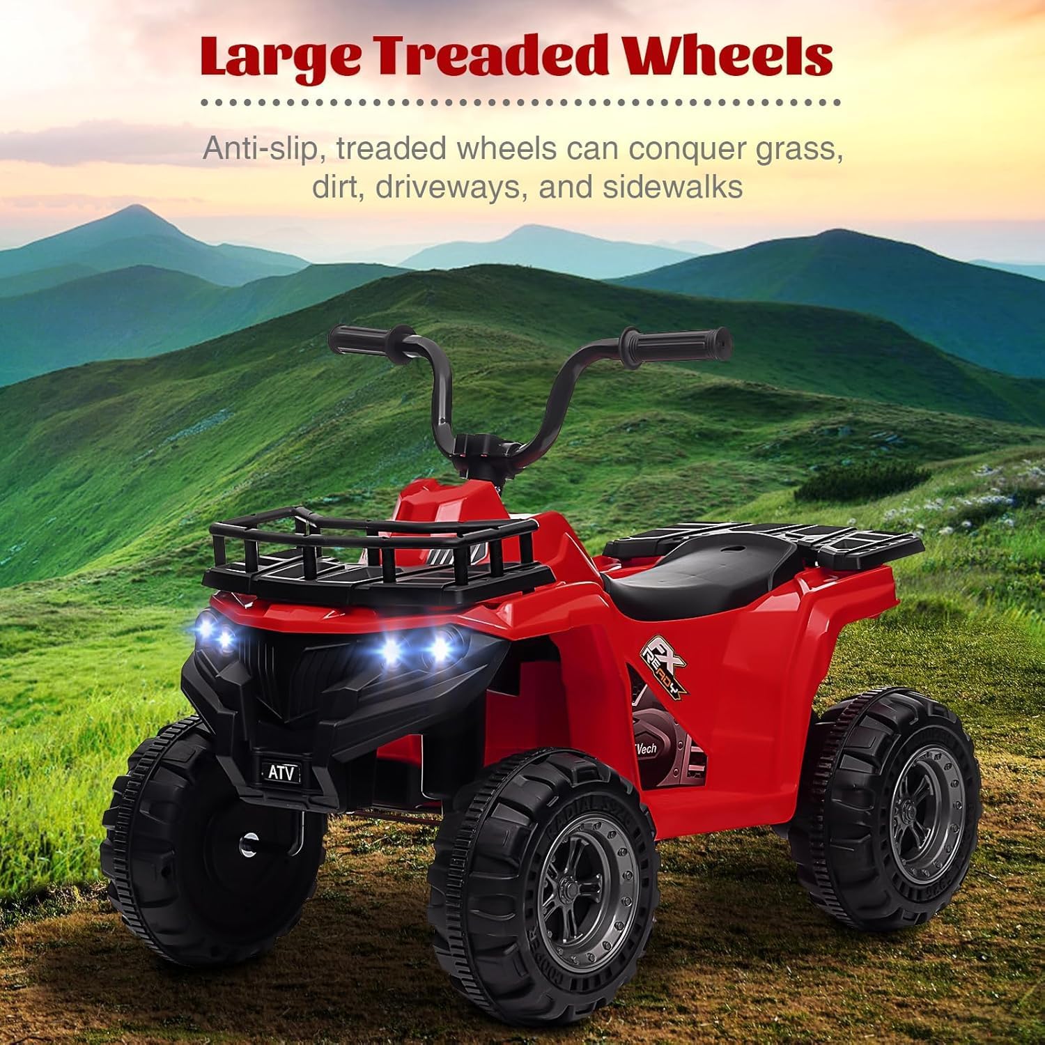 Aptliton Quad Electrique Enfant 12V, Moto Electrique Enfants 3-5 Ans, Voiture Electrique Enfant 6-8 Ans, 4 Roues Stable, Conforme Norme UE