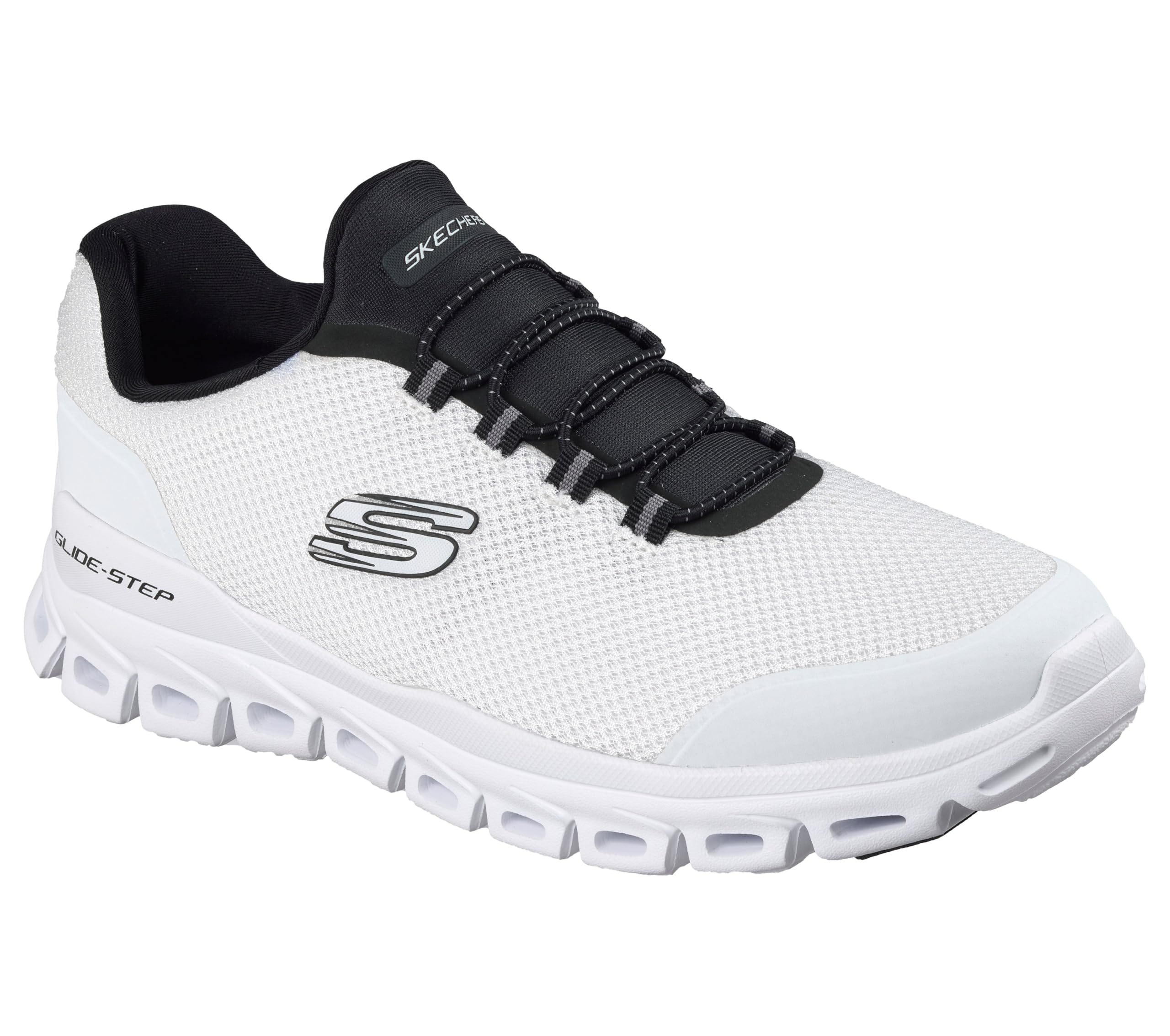 Skechers Herren Glide-Step Noltek, Weiß/Schwarz, 10 – Ansicht 4