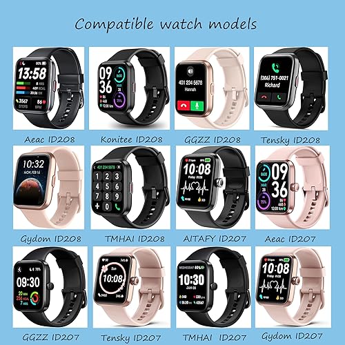 Miniatura 8 de Compatible con la correa SKG V7 Pro, Lamshaw nuevas correas de repuesto deportivas de silicona suave compatibles con SKG V7 ProENOMIR ID208BT 1.7