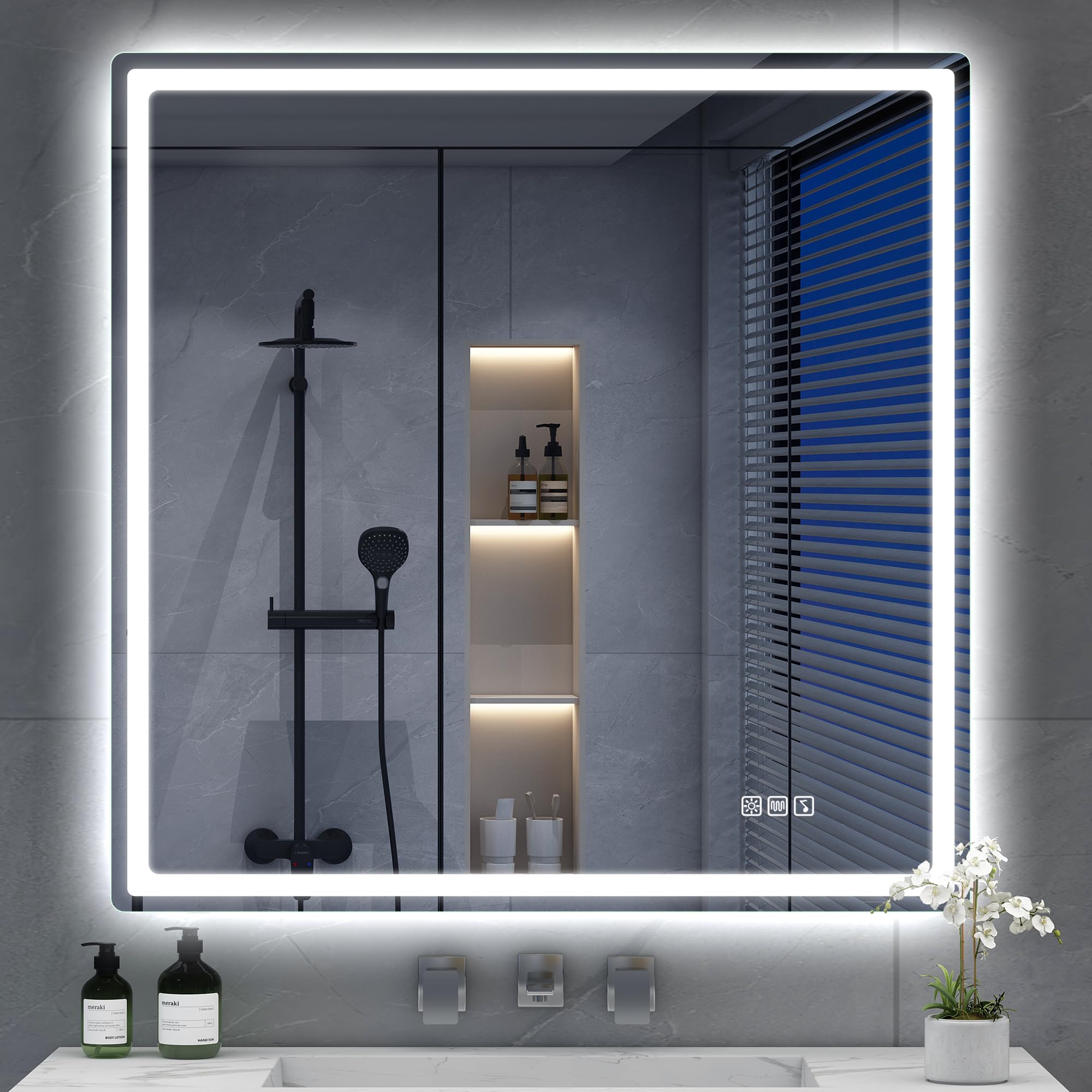 S'bagno Badkamerspiegel met verlichting, 140 x 80 cm, led S'bagno Badkamerspiegel met verlichting, 140 x 80 cm, led