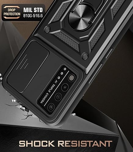 Miniatura 4 de Funda para T-Mobile REVVL V Plus 5G con 2 unidades Protector de pantalla de vidrio templado, TCL T-Mobile Revvl V+ 5G grado militar protector, la