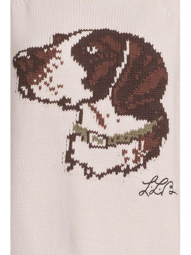 Beige L.L.Bean Signature Original Cotton Rollneck Novelty Sweater