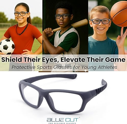 Miniatura 44 de BLUE CUT Gafas de protección deportiva, lentes antiniebla, gafas de seguridad para baloncesto, pickleball y todos los deportes al aire libre Azul