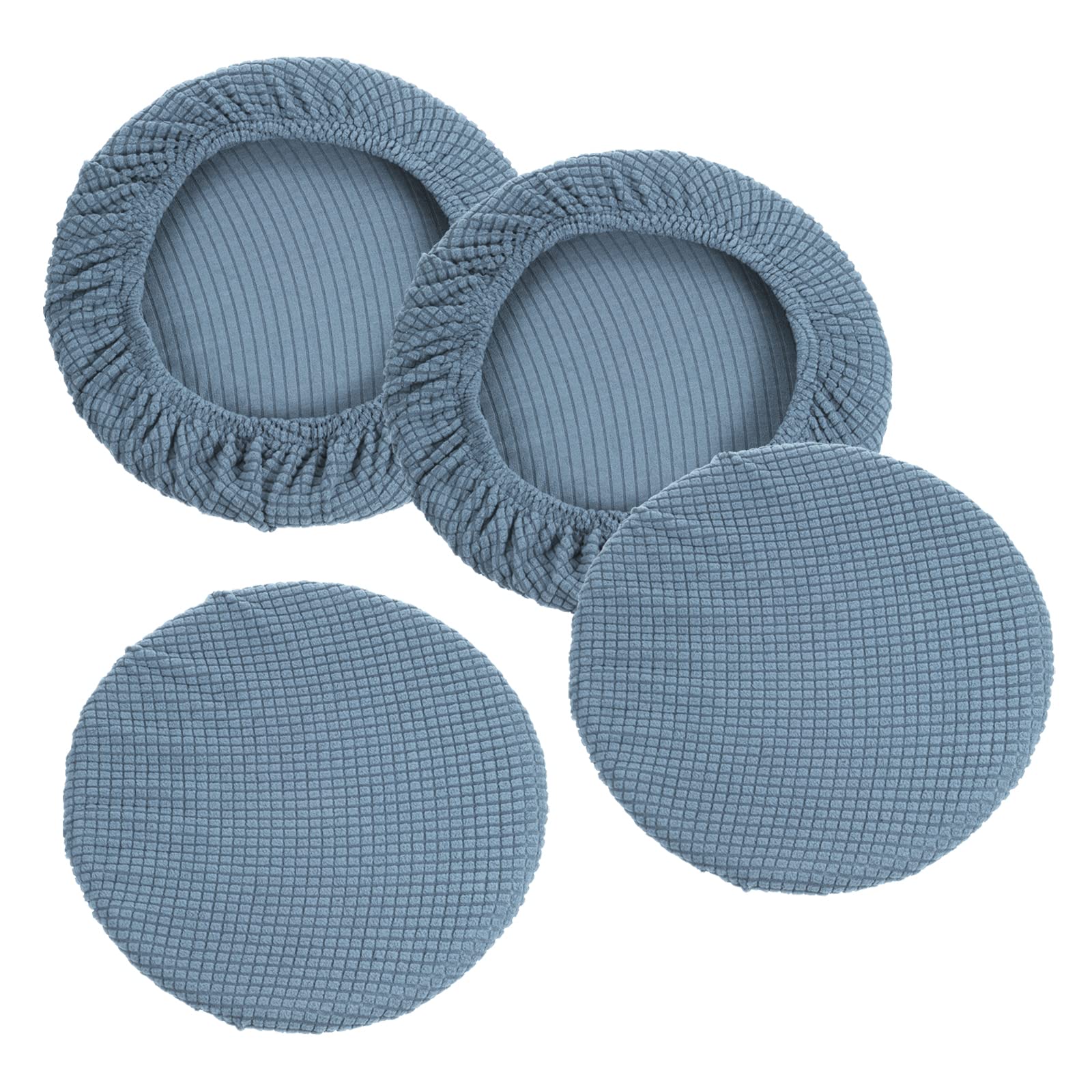 PATIKIL 11" Round Bar Stool Cover, 4 Pack Washable Elastic Stool Cover for Diameter 11"-13" Chair, Sky Blue