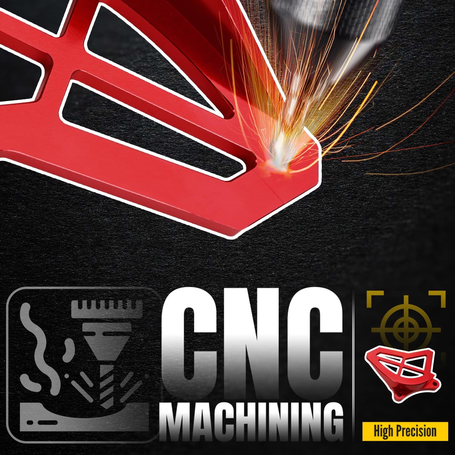 Canitu Front Sprocket Guard Cover,CNC Billet Aluminum Engine Sprocket Cover Engine Case Saver Guard Protector Crankcase Protection for Yamaha YZ125 1993-2004 (RED)