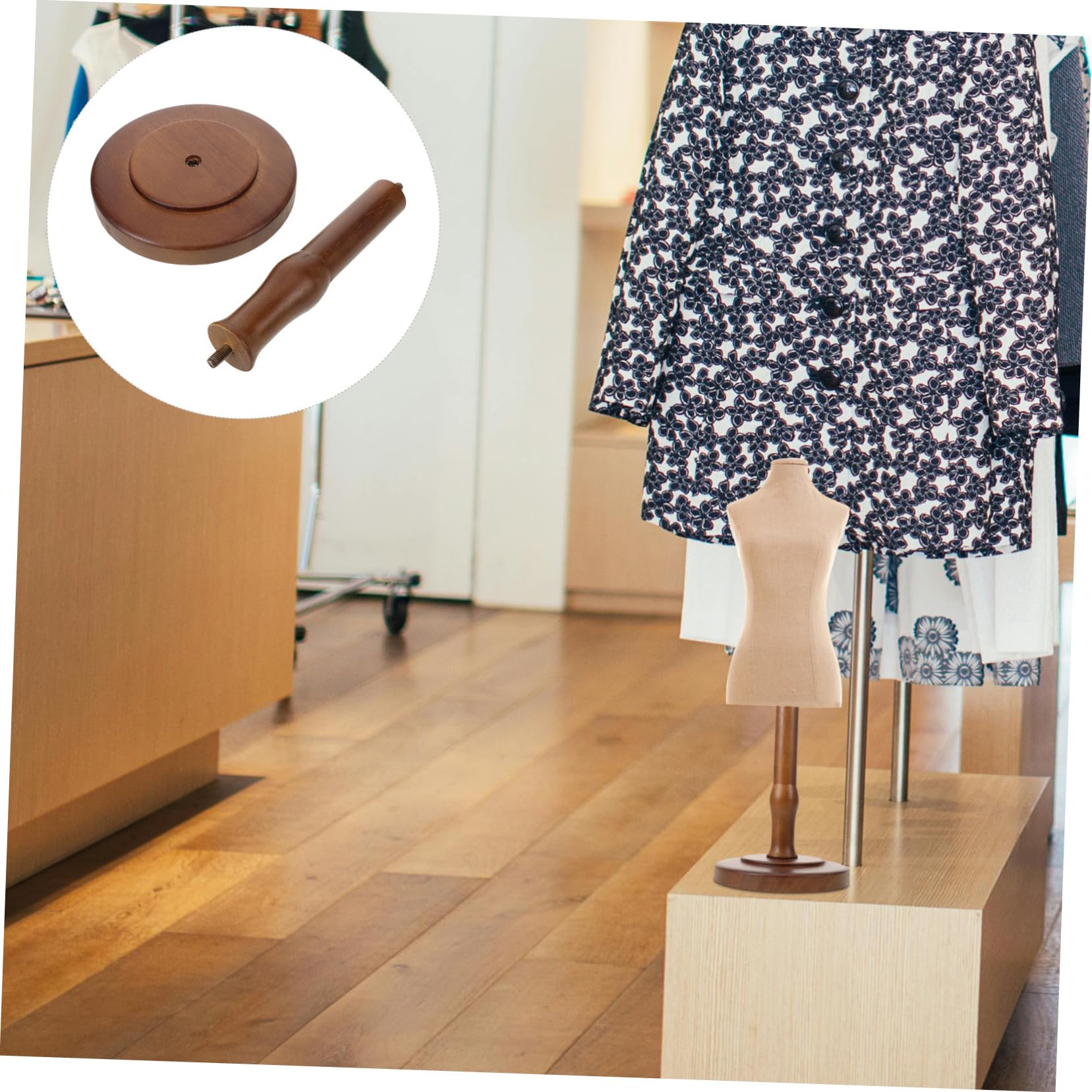 BIUDECO Base Mannequin Accessories Mannequin Head Mannequin Support Stand Wig Display Holder Mannequin Base Mannequin Support Base Mannequin Wood Base Mannequin Holder Wooden Dark Brown