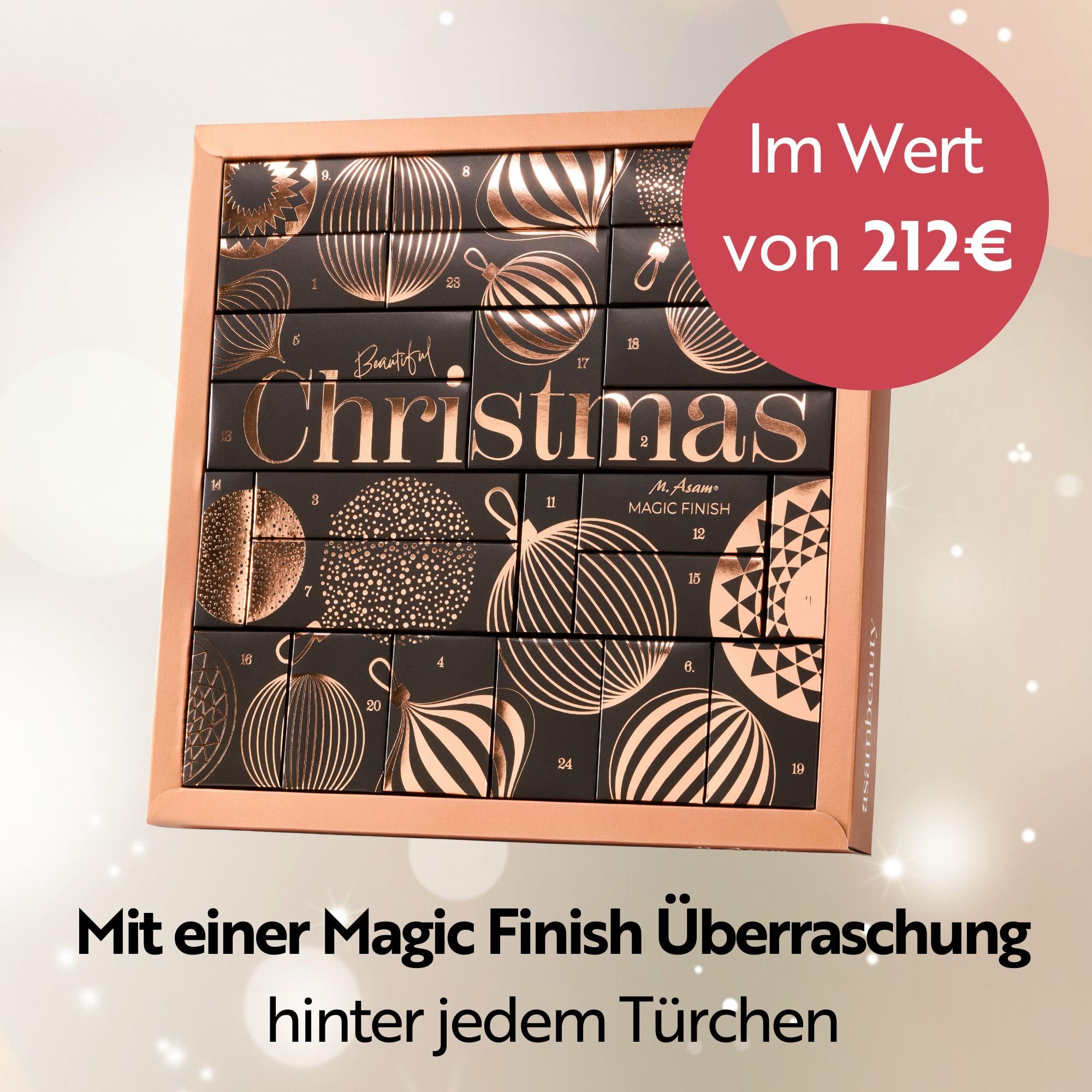 M. Asam MAGIC FINISH Adventskalender 2025 – Adventskalender im Wert von 212 €, mit 24 Beauty-Überraschungen, Kosmetikadventskalender für Frauen, Weihnachtskalender Make-up