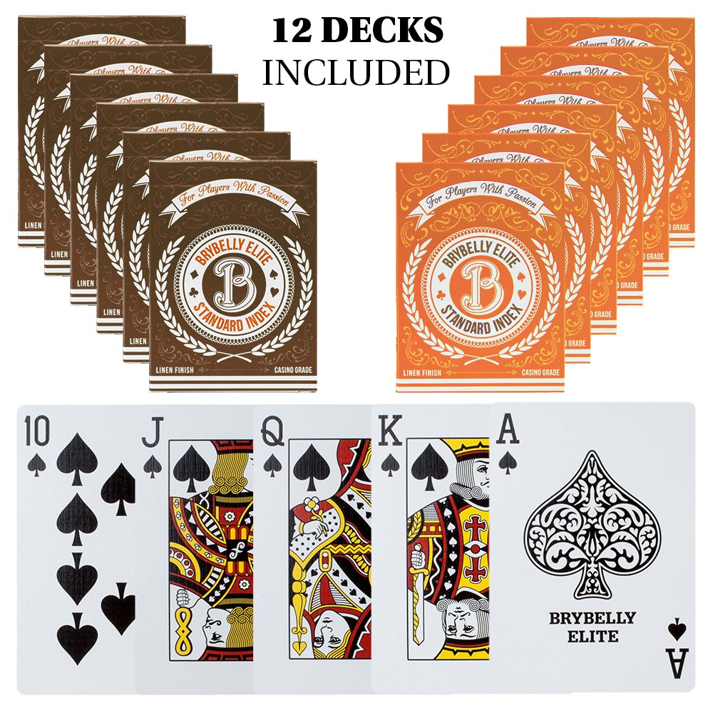 Brybelly 1 dozzina di Carte da Gioco Elite Medusa Back Premium Poker – 6 Brown & 6 Orange Decks!