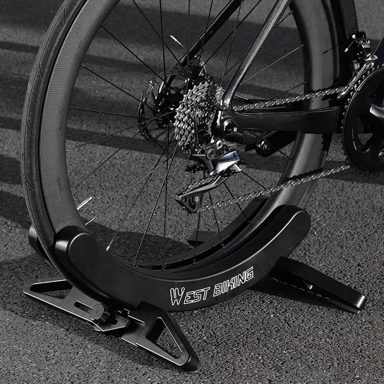 Adjustable Bike Floor Rack ABS Floor Parking Stand 30-80mm Tire Width Bike Storage Rack