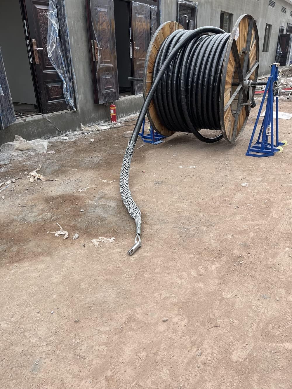 Empuñadura de malla de alambre y cable, tiradores de cable de doble cabeza, adecuados para cables ligeros y pesados (diámetro: 88-101 mm de diámetro de 8.8 cm-10.1 cm)