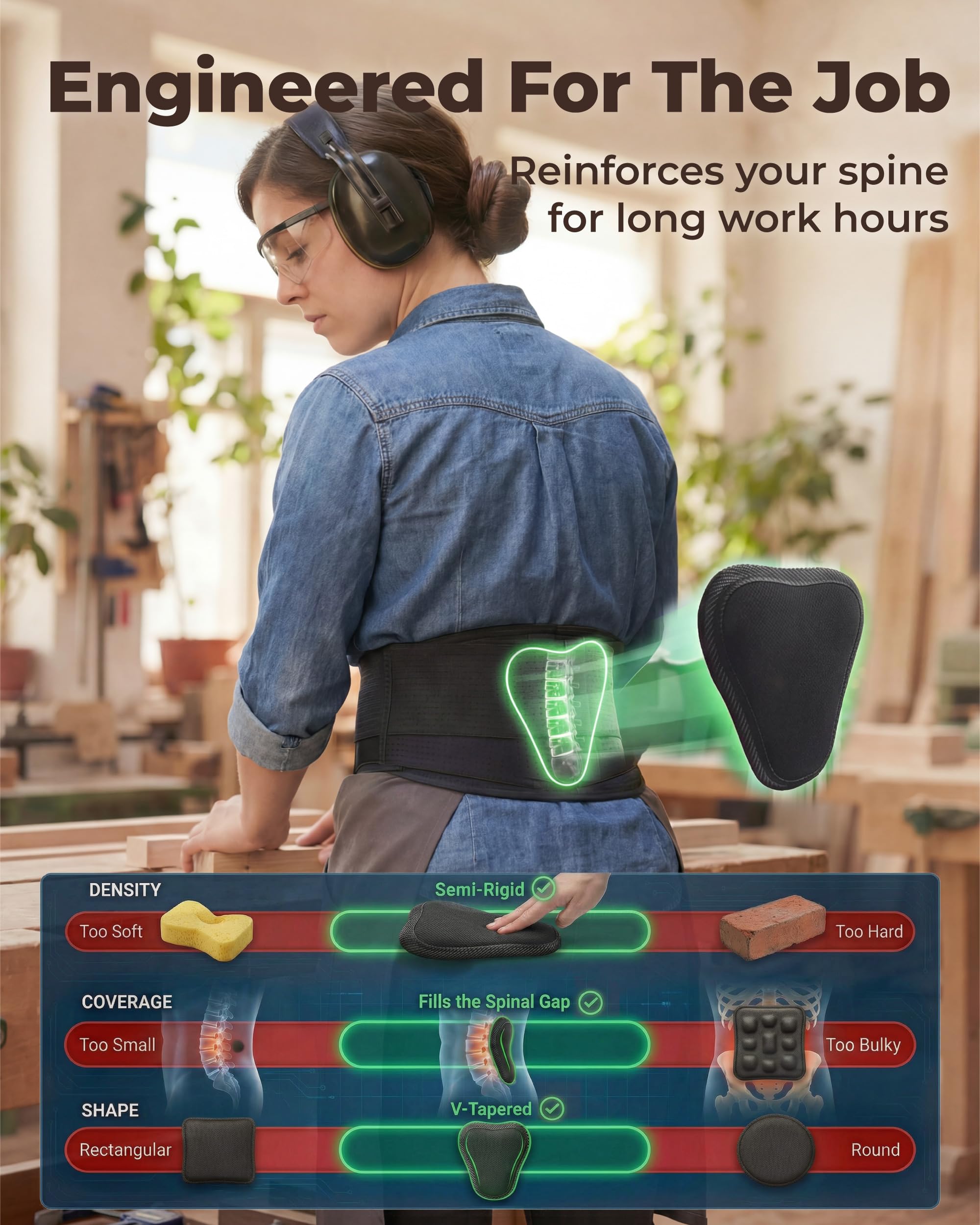 Sparthos Cinturón de apoyo para la espalda, alivio inmediato del dolor de espalda, ciática, hernia de disco, soporte transpirable con almohadilla lumbar, soporte inferior para el hogar y levantar en