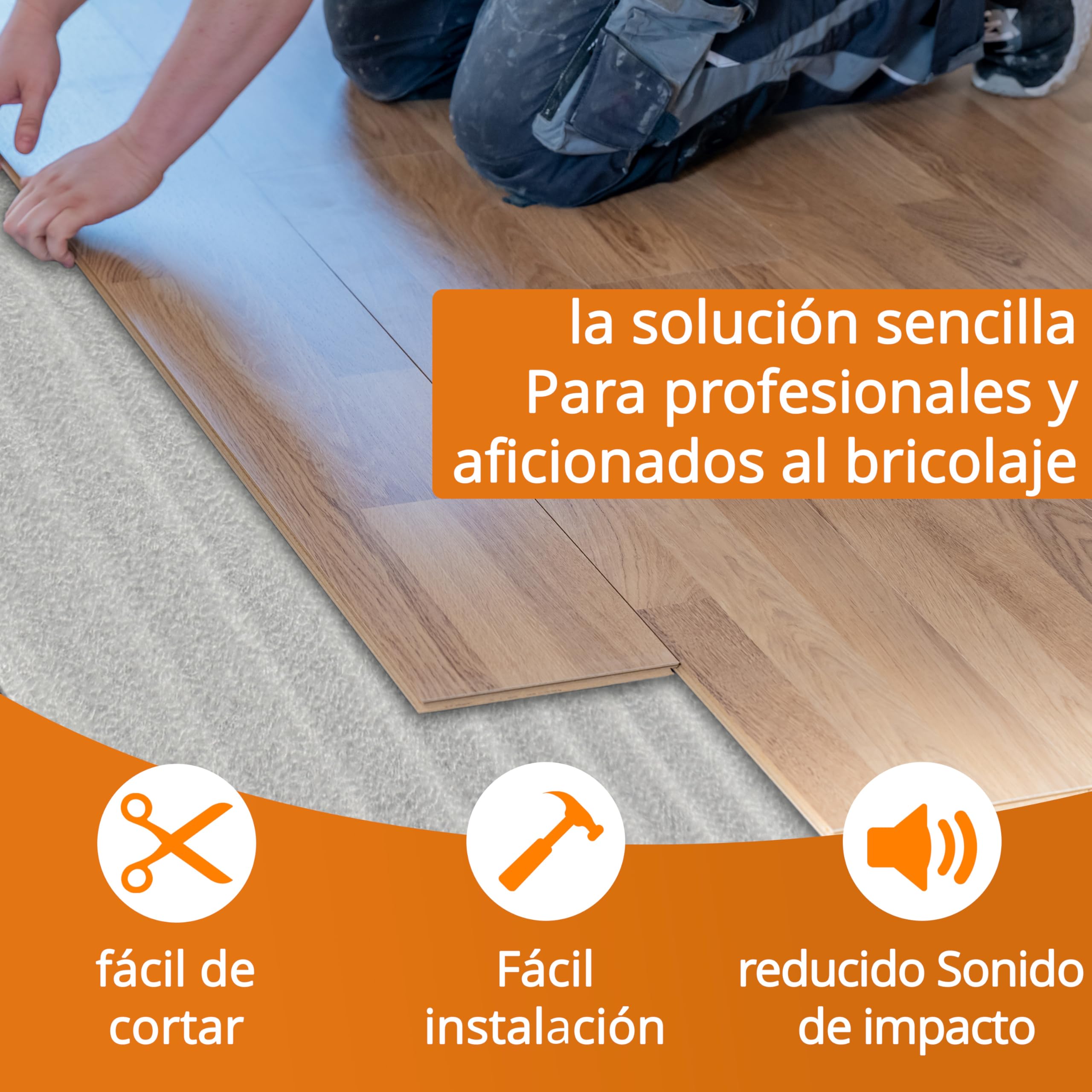 Aislamiento acústico de impactos laminado espuma uficell® ULTRA PE - espesor 3 mm - aislamiento acústico de impactos para suelos laminados y parquet - densidad: 20 kg/m² (25 m² | 1 rollo)