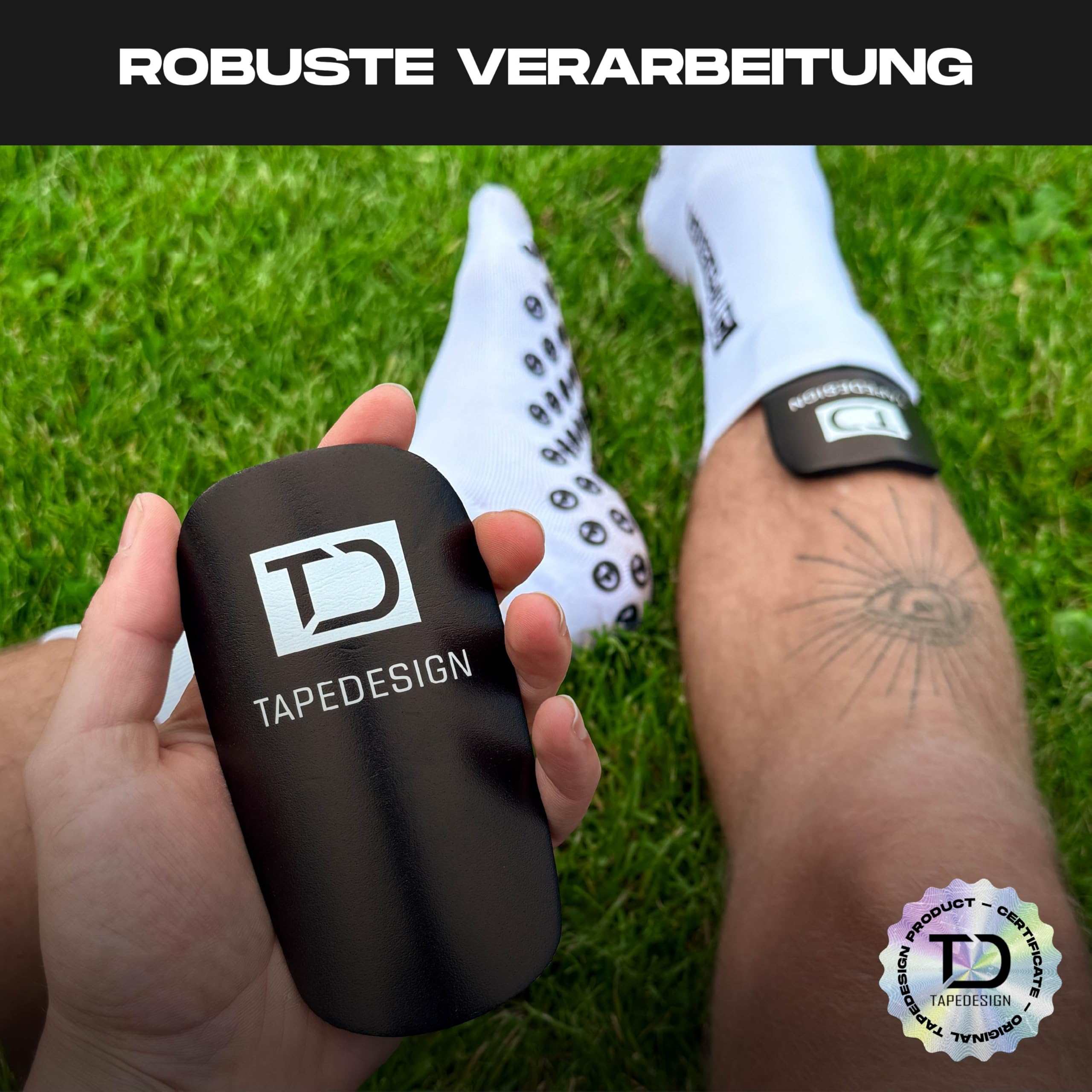 TAPEDESIGN - Mini Schienbeinschoner Fußball für Kinder & Erwachsene - Ultraleicht & flexibel für perfekten Sitz - kaum spürbar & weich - Schienbeinschutz klein - Shin Pads
