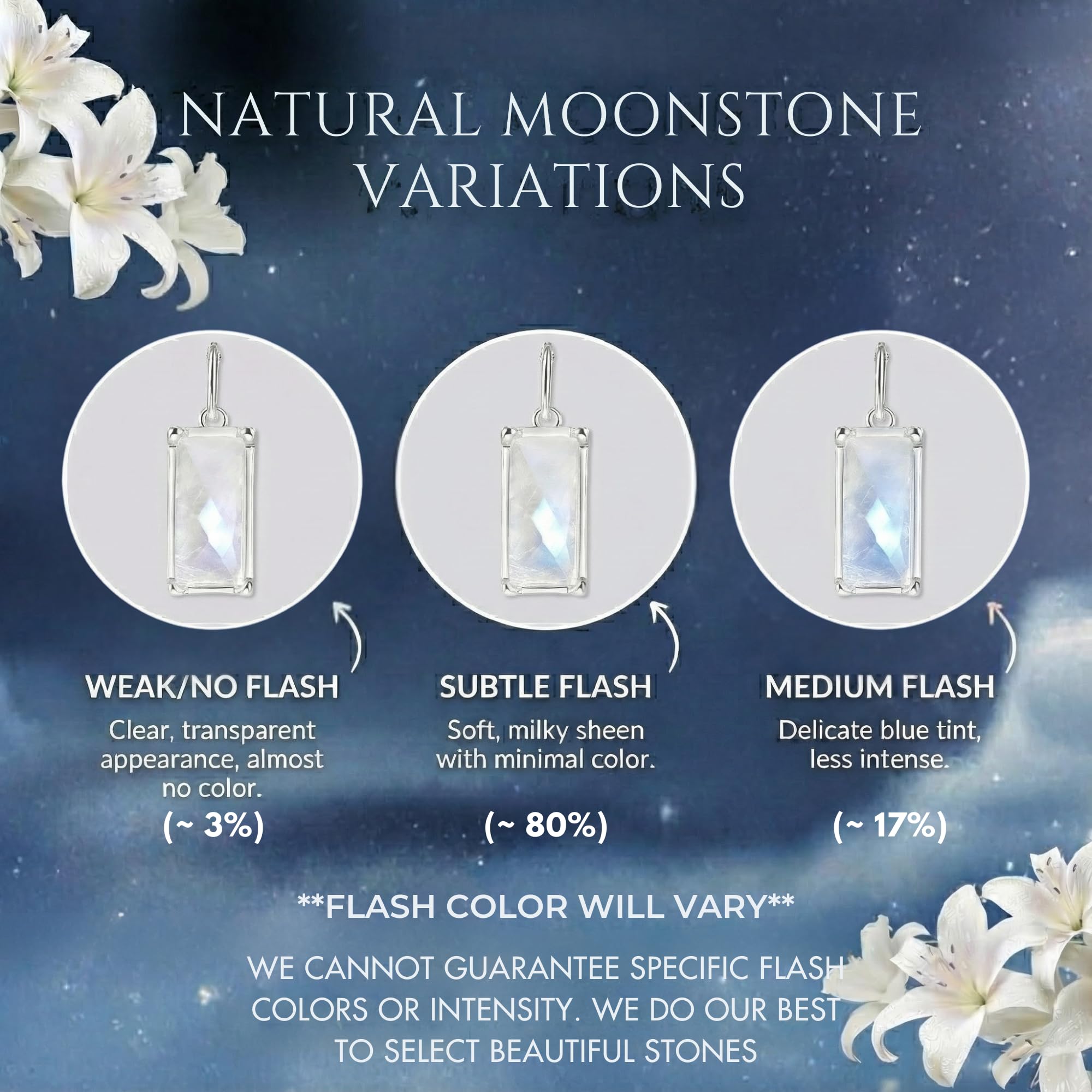 HOPE LOVE SHINE New Beginnings Rainbow Moonstone Sterling Silver Necklace for Women