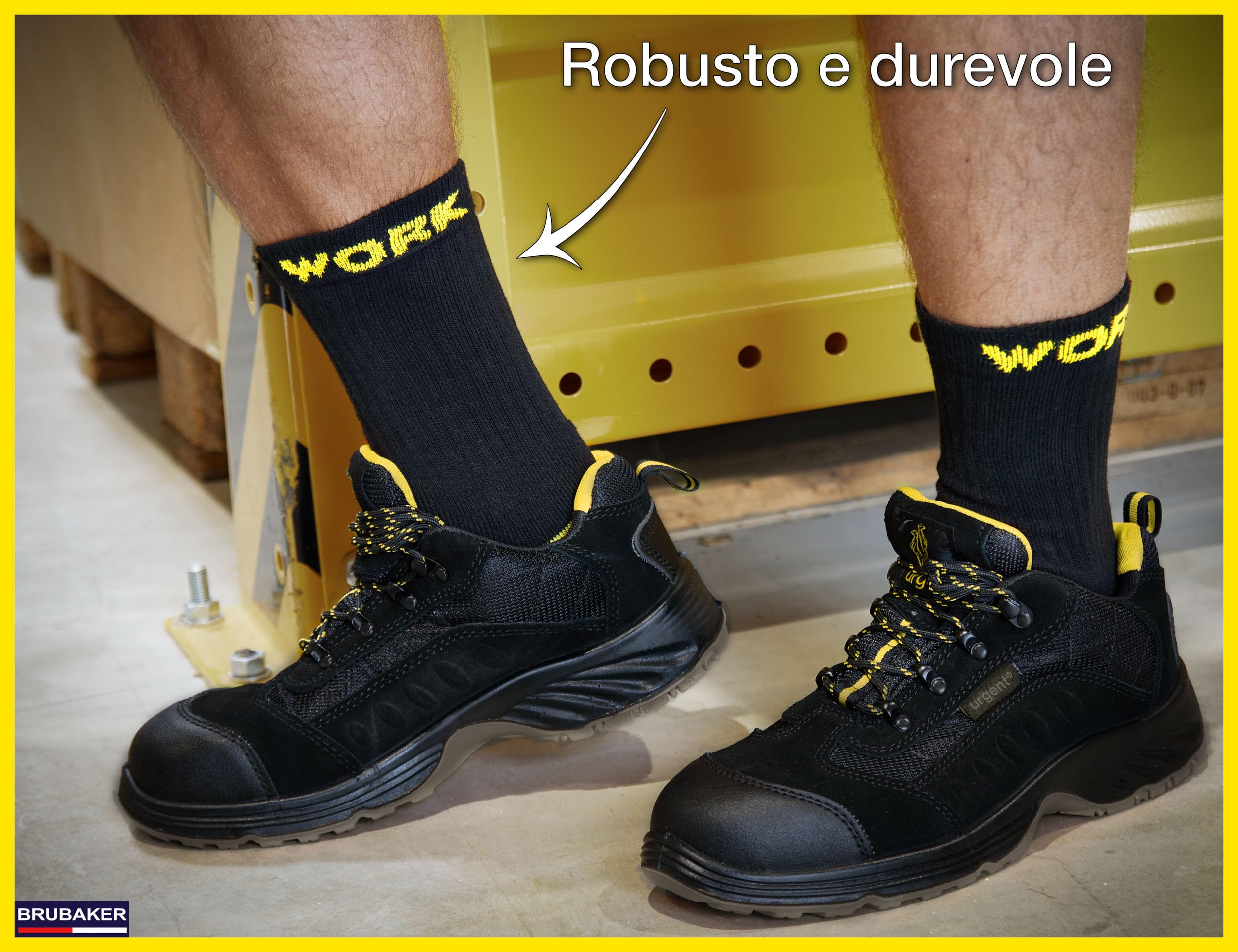 Brubaker 10 o 20 Paia di Calze da Lavoro da Uomo - Calze da Lavoro per un Supporto Ottimale sul Lavoro - Calze Funzionali Robuste in Cotone - Tallone e Punta Rinforzati