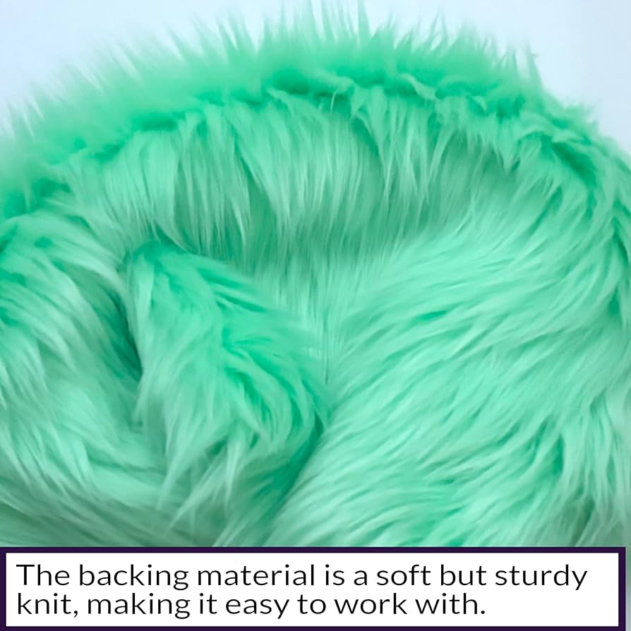 Amazon | Bianna パステルミントグリーンフェイクファー生地、60