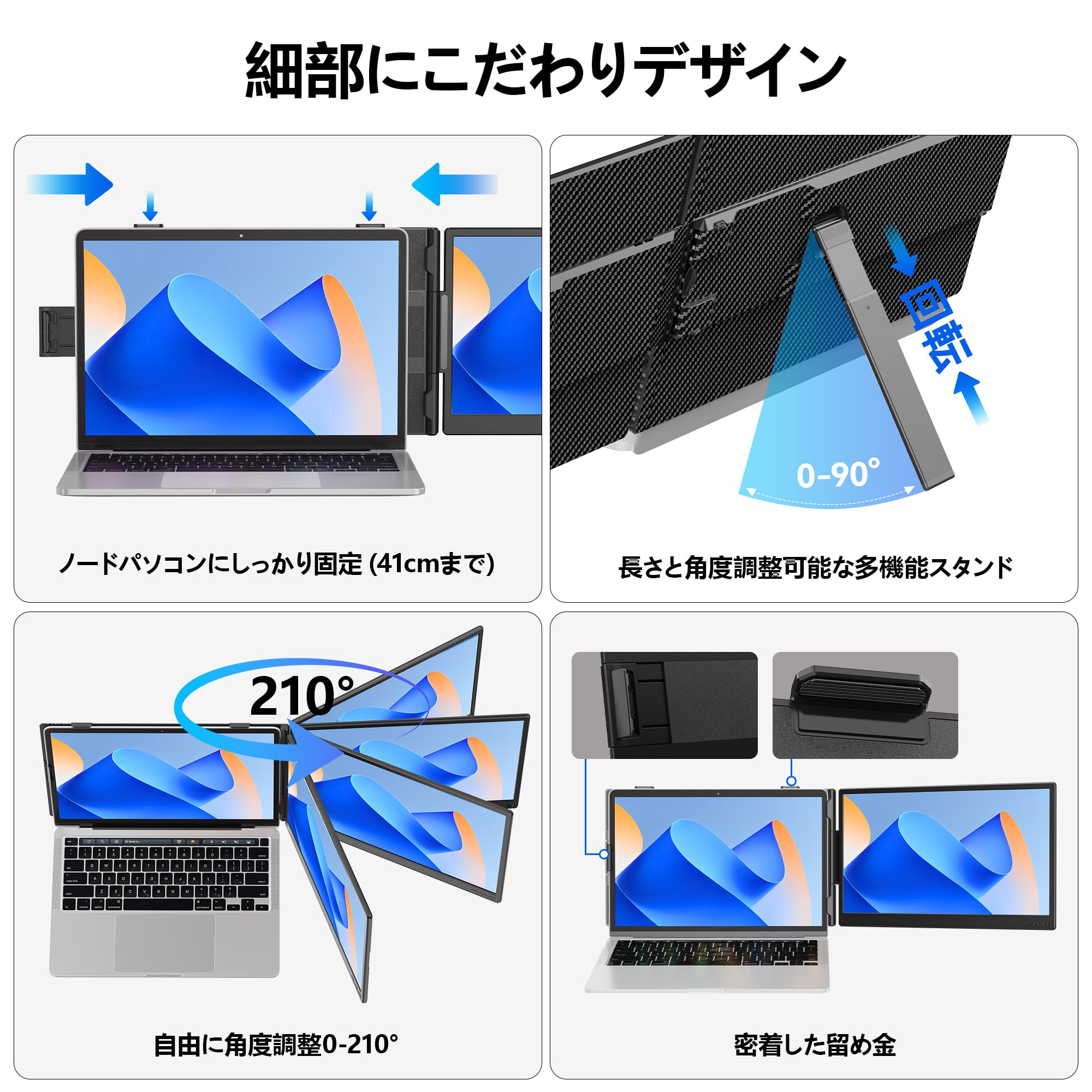 Amazon.co.jp: 14インチ ノートパソコン用モニター FHD1080P デュアル