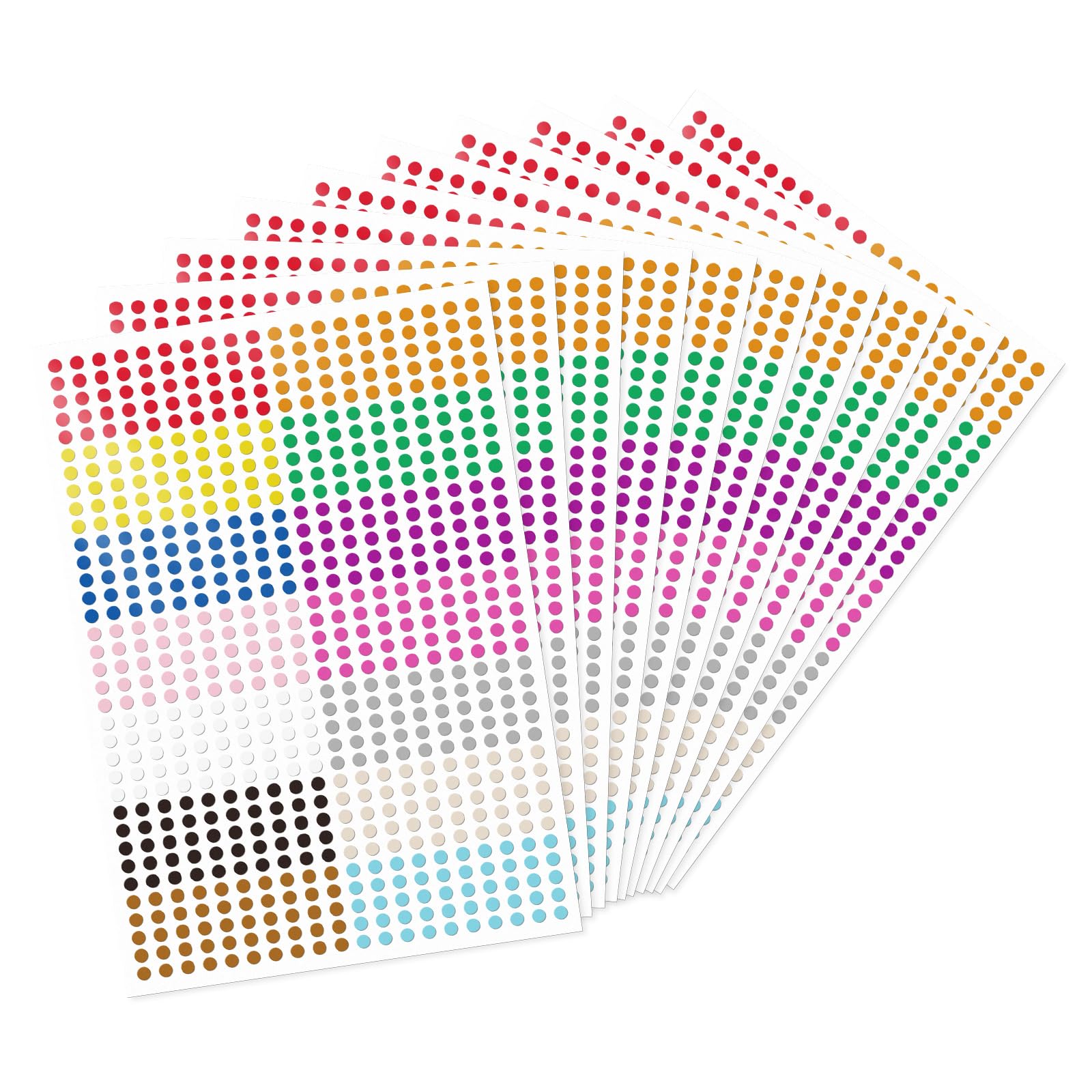 Meitaat 7000 PCS Small Dot Stickers 6.3mm, Mini Round Colour Coding Labels Waterproof Vinyl Tiny Circle Dots Removable for Planner Classroom Office Car Boot Sale, Mixed Colors