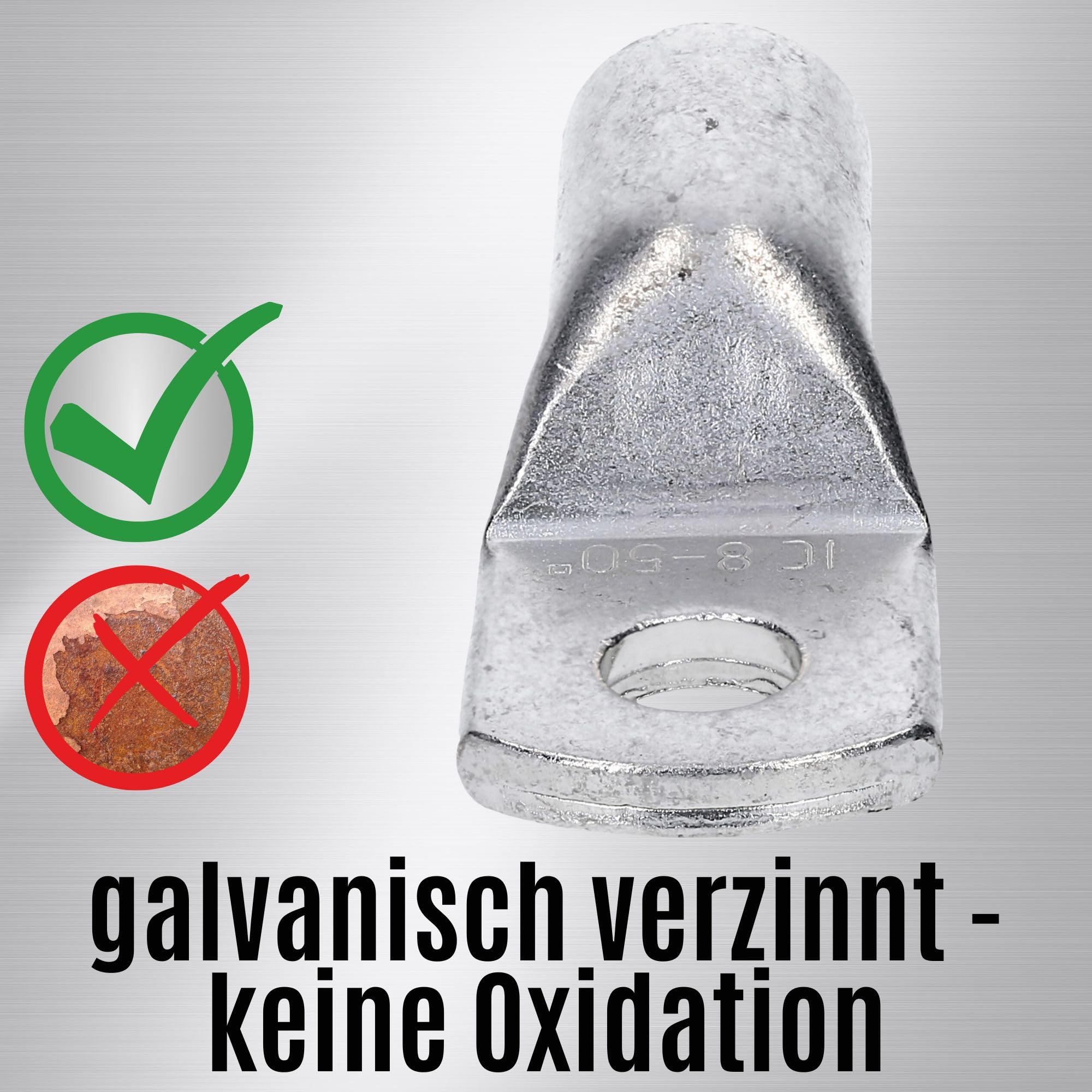 Capicorda Tubolari 10mm² M6 - 10 Pezzi, Senza Foro Visivo, Stagnati, Made In Germany - Foto 6