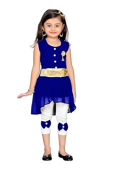 Adiva Girl's High Low Knee Length Dress