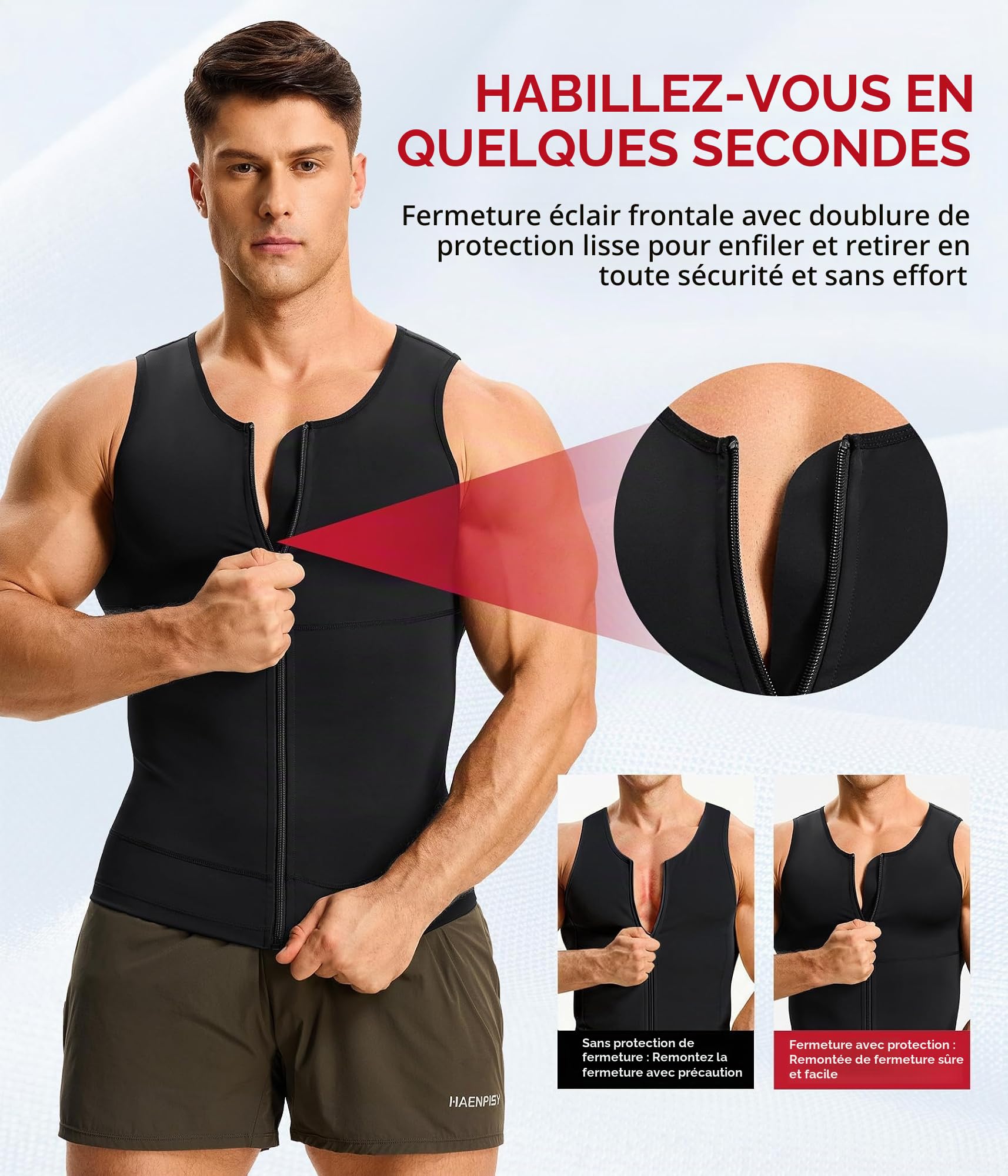 Junlan Compression Débardeur Gainant Ventre Plat Homme Invisible Gaine Amincissante Posture Shirt