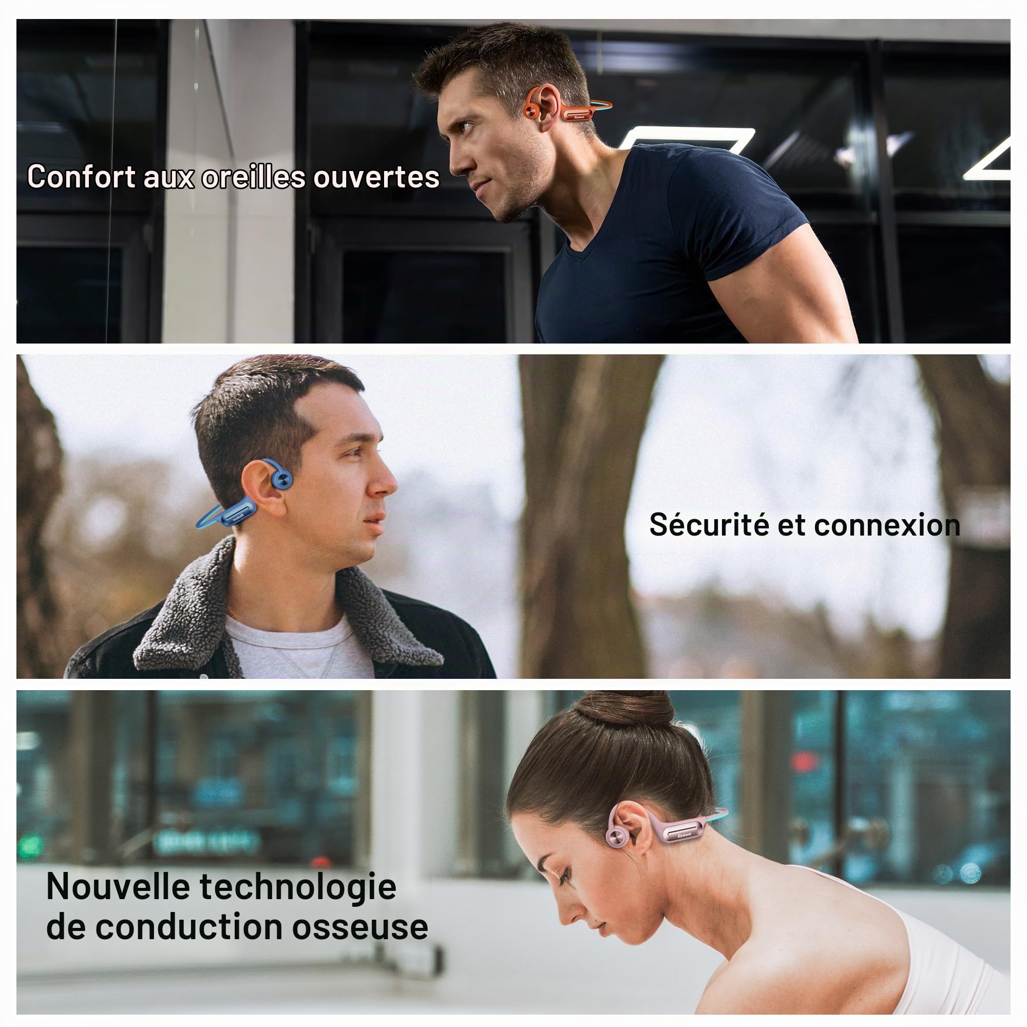 Casque Conduction Osseuse Natation, Open Ear Bluetooth 5.3 Écouteur Natation IP68 Étanche, Mémoire MP3 32G, pour Sport, Natation, Cyclisme, Course à Pied (Rose)