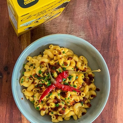 Miniatura 9 de GrownAs Macarrones y queso veganos, paquete de 4, sin lácteos, aperitivo alto en proteínas, fácil de preparar, hecho con coco y trigo, adecuado para