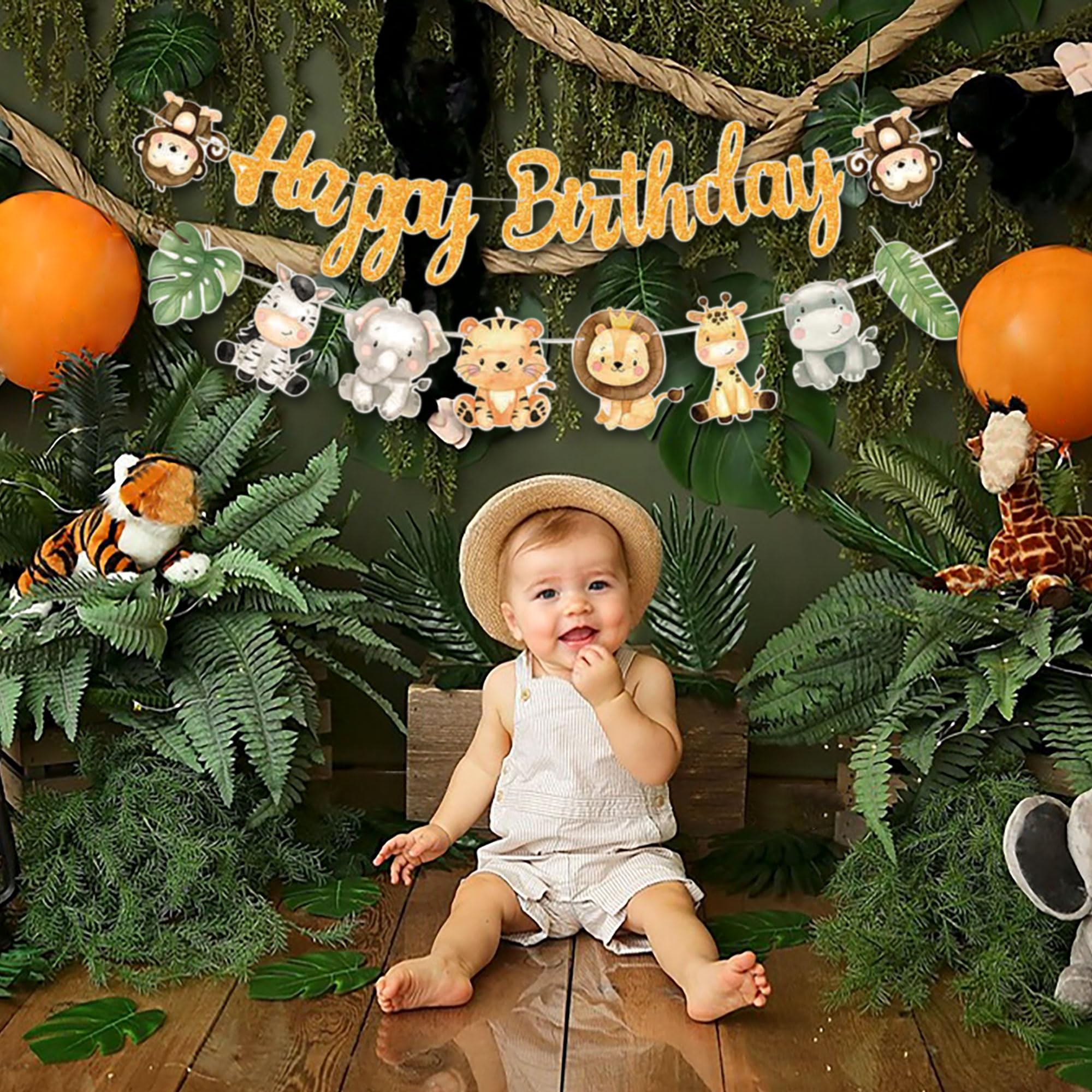 Fournitures De Fête Jungle - Déco Anniversaire Enfant - Lion, Singe, Tigre - Neuf