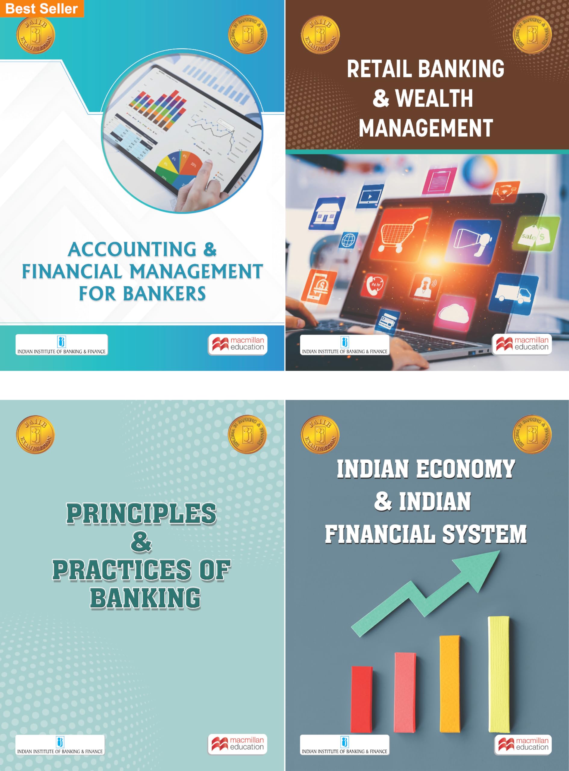 Macmillan JAIIB Exam Combo Pack – 4 Books (Revised 2023 Edition, Valid for 2025 Exam): Principles & Practices of Banking, Accounting & Finance, Retail ... & Financial System | By IIBF: Professional Paperback – 1 March 2024