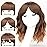 AISI HAIR Synthetic Wavy Curly Bob Wig with Bangs Ombre Brown to Auburn Brown Wig Short Hair for Women Synthetic Heat Resistant Bob Wigs