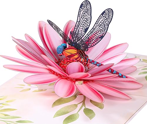 Miniatura 8 de Tarjetas de cumpleaños desplegables para mujeres y esposa, hermosas flores y mariposa monarca, elegante, floral 3D, tarjetas de felicitación de