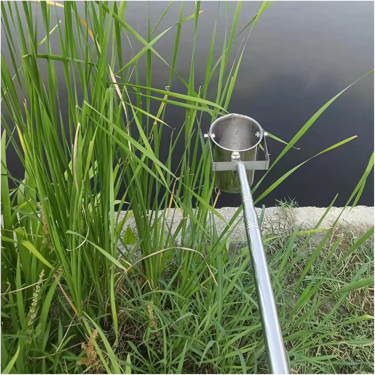 Einziehbarer Wasserqualitätsprobenehmer 1000 ml Wasserprobeneimer und Teleskopstab, Umweltwassertestgerät für genaue Probenahme und Analyse