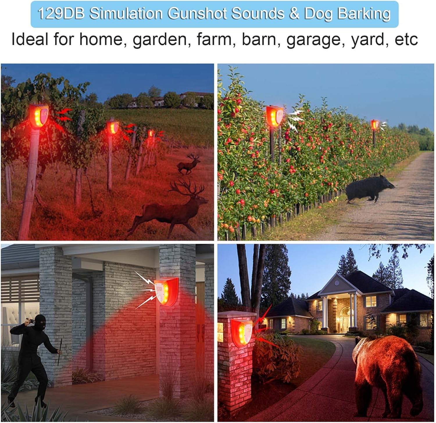 Solar alarma sensor de movimiento exterior-911M (rojo -2 paquetes)