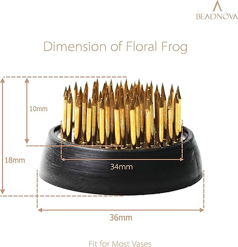 Miniatura 2 de BEADNOVA Flower Frog Ikebana Kenzan con junta de goma, rana floral para arreglos jarrón Ikebana (1.3 pulgadas1.339 in, 1 unidad)