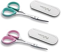 Vista 7 de PAFASON Juego de tijeras de manicura de alta precisión, 2 piezas multiusos curvadas y rectas para cutículas, herramienta de aseo de belleza