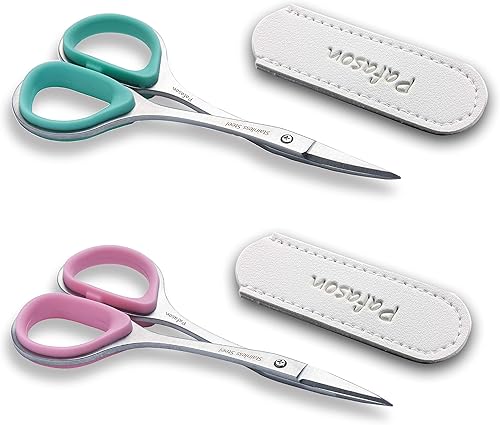 PAFASON Juego de tijeras de manicura de cutícula de uñas curvadas y rectas de acero inoxidable, multiusos, herramienta de aseo de belleza para uñas,