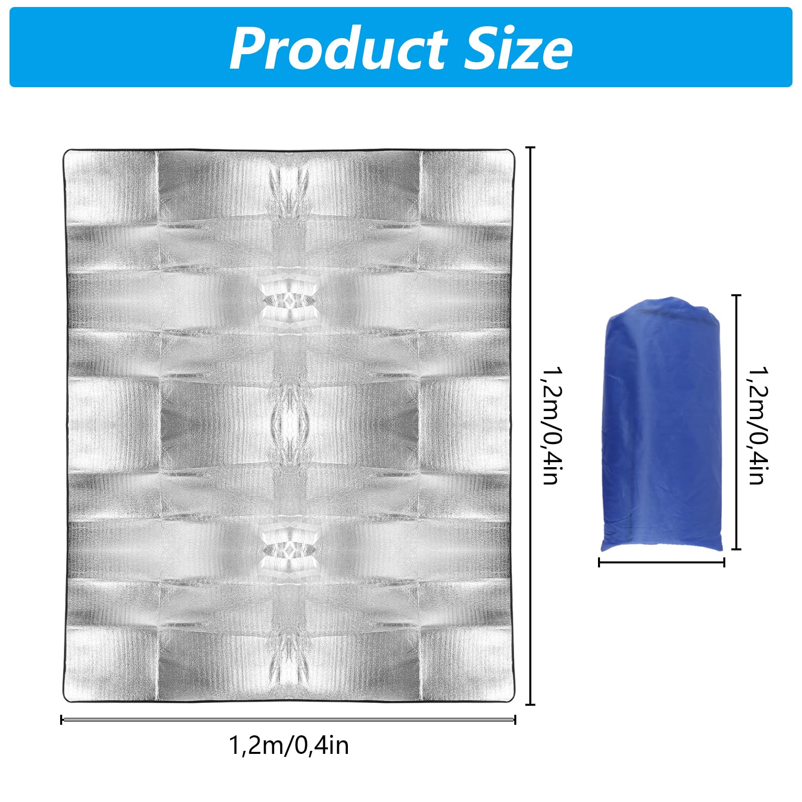 Matelas Camping Pliable VIDETOL 1.2 X 2 M – Mousse Aluminium Isolante – Plage, Pique-Nique, Randonnée