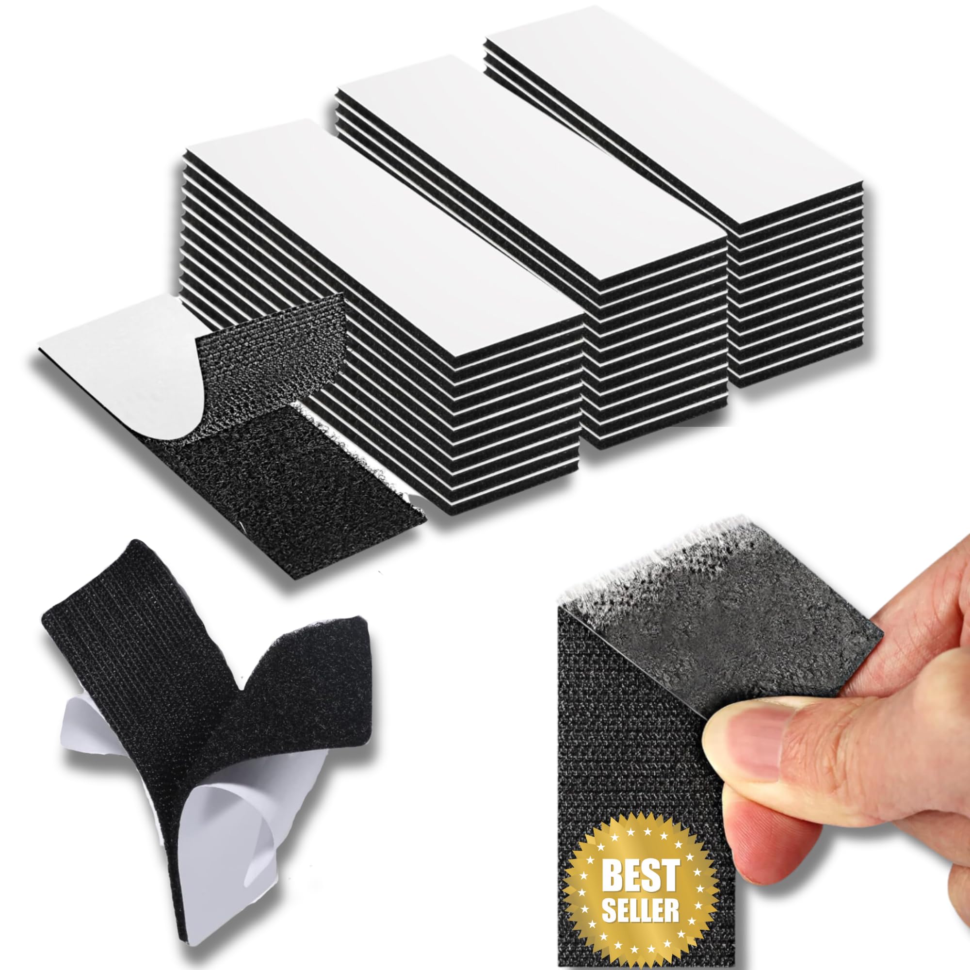 Belcro Adhesivo Doble Cara Extrafuerte. 30 Piezas Cuelga Cuadros Sin Clavos | Cinta Belcro Adhesivo Fuerte | Antideslizante Alfombra Tiras Adhesivas Para Colgar Cuadros Sin Agujeros | No Mas Clavos