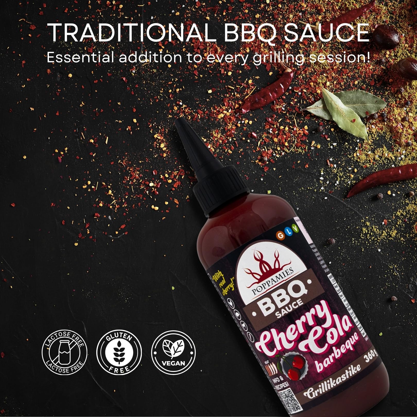 Salsa BBQ Poppamies Classic Barbeque – Sabor Tradicional y Versátil, Perfecta para Carne, Pollo y Verduras – Sin Gluten, Vegana – 340g — view 4