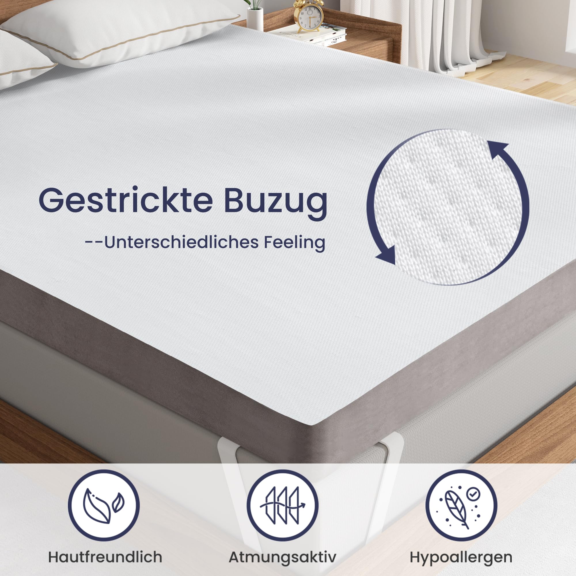 BedStory Topper 140x200cm, 12cm H3&H4 Kaltschuam Topper, Bequeme Matratzentopper für Boxspringbett und unbequemem Betten Schlafsofa - Öko-TEX Zertifiziert-Beide Seiten Schlafbar
