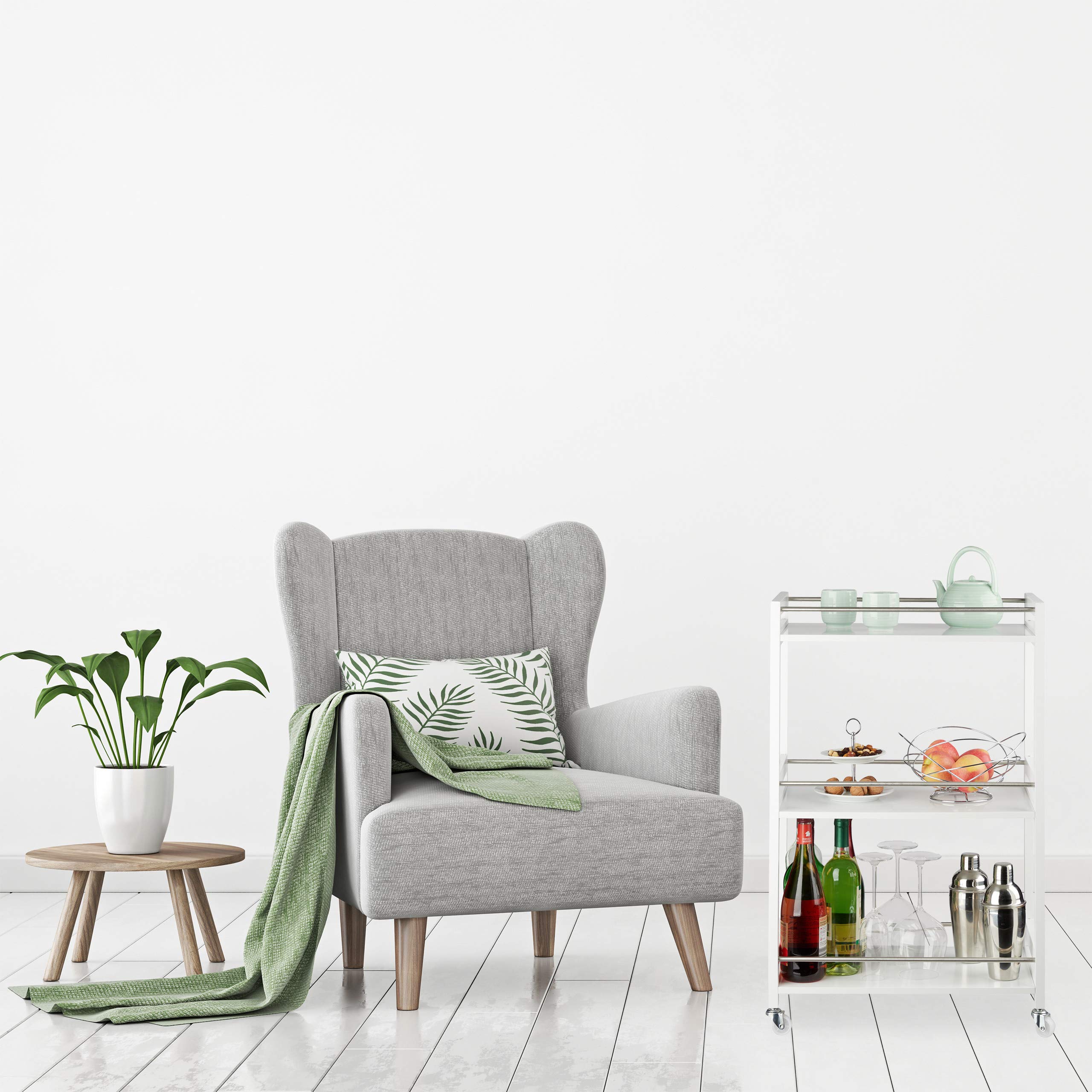 Rubberhouten Keukentrolley met Lades en Wielen – 80×40×90 cm