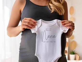 Pregnancy Announcement Infant Bodysuit, Hello Nana I Can't Wait To Meet You