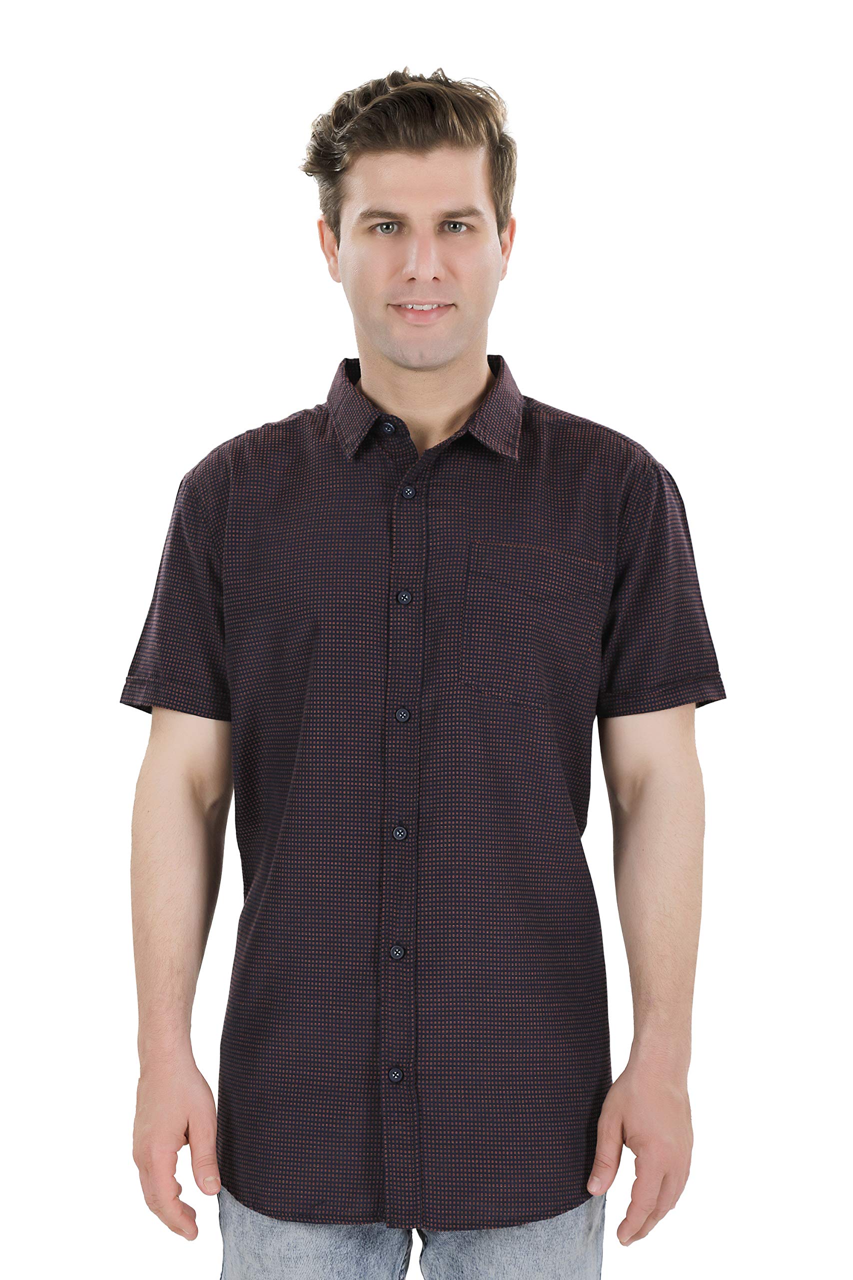 Bonneville Brown Checkered Casual Shirt