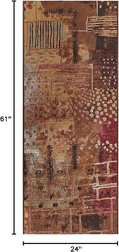 Miniatura 2 de Unique Loom Outdoor Modern Collection - Alfombra de área, pino (2 pies x 5 pies 1 pulgada, multicolor  marrón)