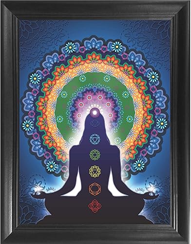 Póster de curación de chakras y mediación de yoga para decoración de pared, 14.5 x 18.5 pulgadas, pósteres e imágenes de energía espiritual, guía de
